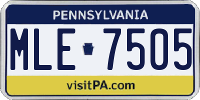 PA license plate MLE7505
