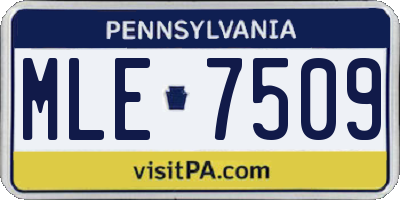 PA license plate MLE7509