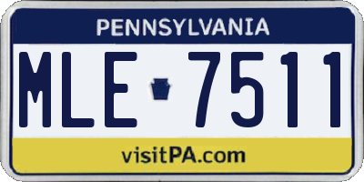 PA license plate MLE7511
