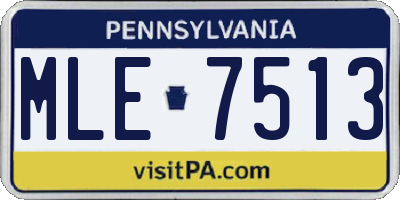 PA license plate MLE7513