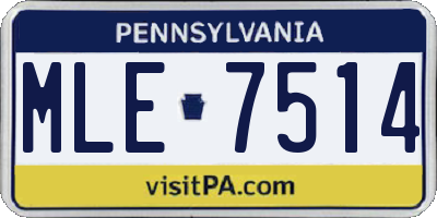 PA license plate MLE7514