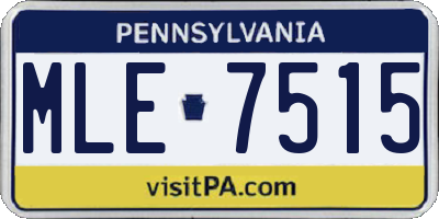 PA license plate MLE7515