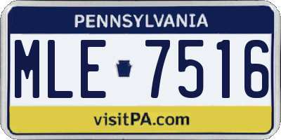 PA license plate MLE7516