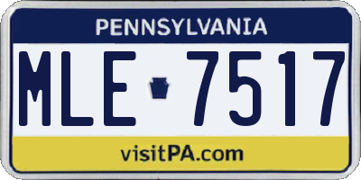 PA license plate MLE7517