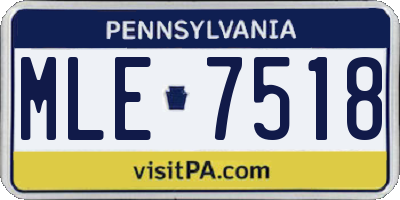PA license plate MLE7518