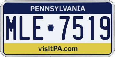 PA license plate MLE7519