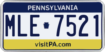 PA license plate MLE7521