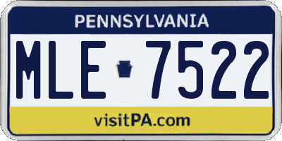 PA license plate MLE7522