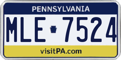 PA license plate MLE7524
