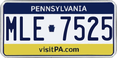 PA license plate MLE7525