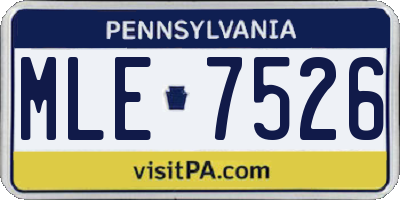 PA license plate MLE7526