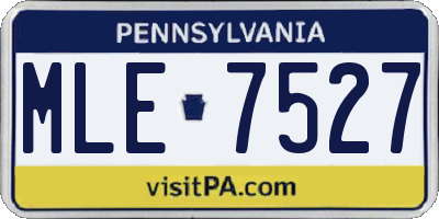 PA license plate MLE7527