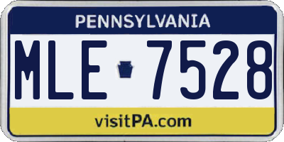 PA license plate MLE7528