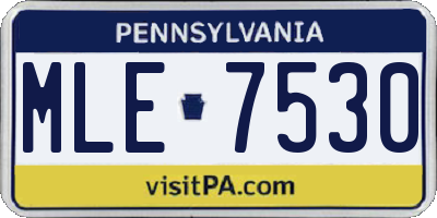 PA license plate MLE7530