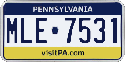 PA license plate MLE7531