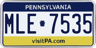PA license plate MLE7535