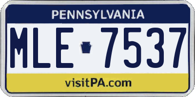 PA license plate MLE7537