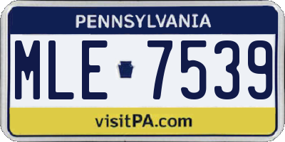 PA license plate MLE7539