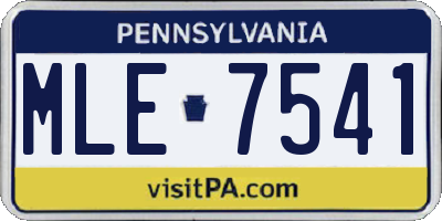 PA license plate MLE7541