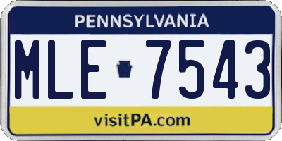 PA license plate MLE7543