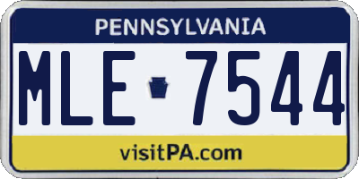PA license plate MLE7544