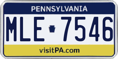 PA license plate MLE7546