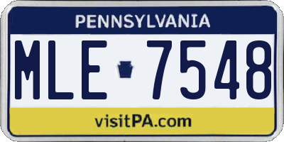 PA license plate MLE7548