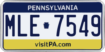 PA license plate MLE7549