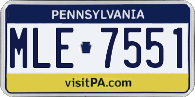 PA license plate MLE7551