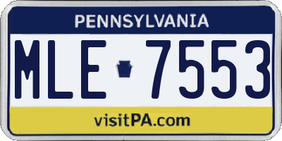 PA license plate MLE7553