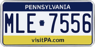 PA license plate MLE7556