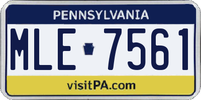 PA license plate MLE7561