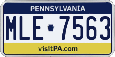 PA license plate MLE7563