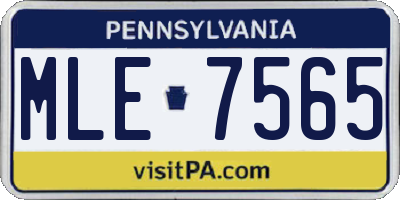 PA license plate MLE7565