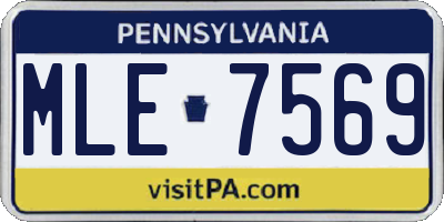 PA license plate MLE7569
