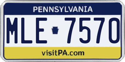 PA license plate MLE7570