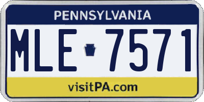 PA license plate MLE7571