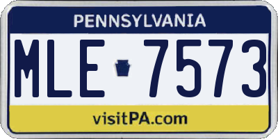 PA license plate MLE7573