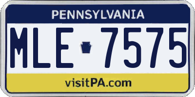 PA license plate MLE7575