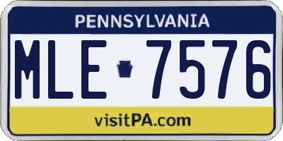PA license plate MLE7576