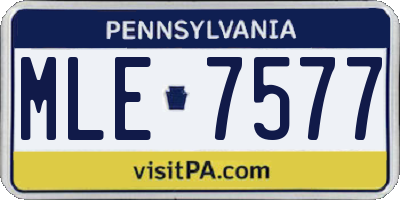 PA license plate MLE7577