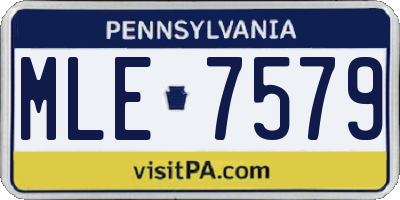 PA license plate MLE7579