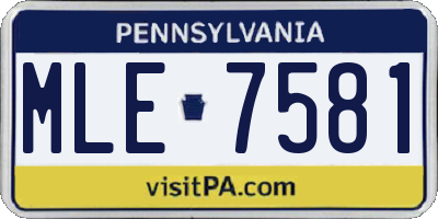 PA license plate MLE7581