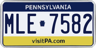 PA license plate MLE7582