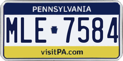 PA license plate MLE7584