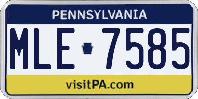 PA license plate MLE7585