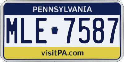 PA license plate MLE7587