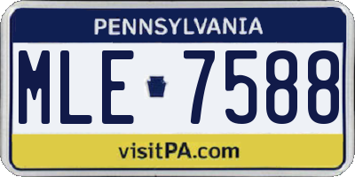 PA license plate MLE7588