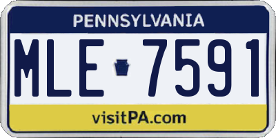 PA license plate MLE7591