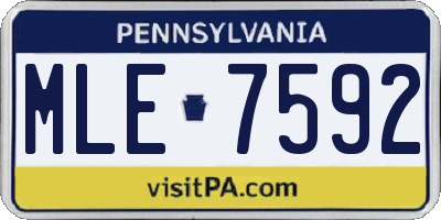 PA license plate MLE7592